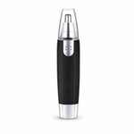 Hand holding the compact painless grooming device for nose and ear hair removal.