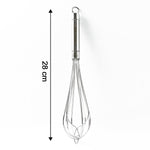 Detailed shot of polished stainless steel wires on hand whisk