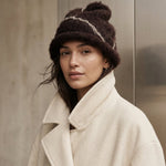 Cozy fleece lined woolen beanie for winter outdoor activities
