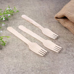 Freshee 160mm wooden fork being used with food