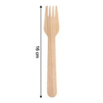 Stack of Freshee 160mm disposable wooden forks made from birchwood