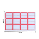 Close-up of blank writable label stickers sheet showing neat rectangular shapes