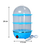 Multi-functional electric egg boiler also used as a vegetable steamer.