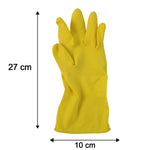 Size guide for large yellow cleaning gloves
