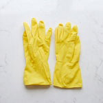 Waterproof household gloves in bright yellow