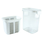 Fine mesh strainer basket designed for creamy homemade Greek yogurt preparation.