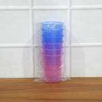 Plastic glass set showcasing textured grip design