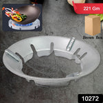 Close-up of the Fixorix Gas Stove Burner Stand placed securely on a kitchen gas burner.