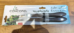 Packaged 2-piece serrated kitchen knife set ready for sale
