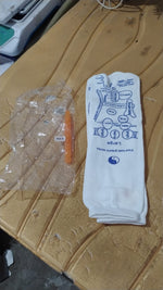 Packaging and accessories for reflexology acupressure socks including massage stick