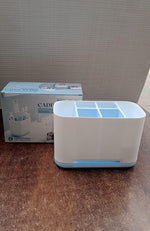 Durable ABS plastic toothbrush holder stand with clearly visible storage slots