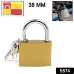 Durable solid padlock with three keys for enhanced security.