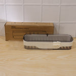 Installation perspective of transparent bathroom wall shelf