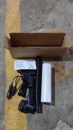 Wet and dry portable car vacuum cleaner with power cord for continuous use.