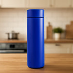 Blue insulated bottle perfect for camping and outdoor travel