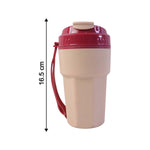Water bottle placed on gym equipment for hydration