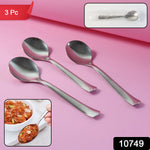 Close-up of rust-resistant oval dining spoon with comfortable handle