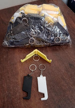 Another view of the versatile 2-in-1 keychain and mobile stand.