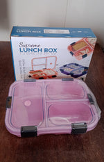 Insulated lunch box with internal compartments, designed for varied Indian meals.