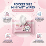 Single wet wipe pulled from colorful cartoon pack