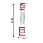 Product dimensions of 5-spring adjustable chest expander displayed