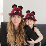 Close-up of stylish winter bucket cap design