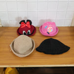 Bucket cap worn outdoors in winter