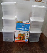Reusable square plastic food storage containers suitable for grains and snacks