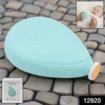 Close-up of the Baby Electric Nail Trimmer showing interchangeable grinding heads for different ages.