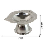 Polished stainless steel diya stand displaying smooth finish