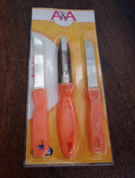 The complete 3-in-1 Stainless Steel Kitchen Knife Set showcased in a modern kitchen environment.
