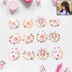 Set of 120 pastel bear-shaped mini claw hair clips displayed on colorful cards.