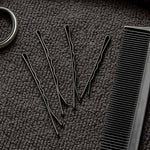 Set of 24 large black hair bobby pins ideal for hairstyling and sectioning