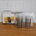 Stylish glass serving tray with tumblers for entertaining