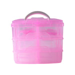 Organivo branded 3-tier plastic craft storage box with clear layers
