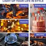 Closeup of flexible metal neck on rechargeable electric arc lighter