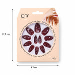 Long coffin press-on nail with charming 3D butterfly embellishment in detail
