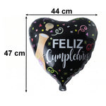 Festive black heart foil balloon for events