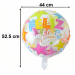 Colorful foil balloon arrangement for indoor event