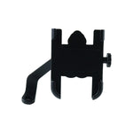 Side profile of the durable metal bike phone holder, highlighting its compact and sleek design.
