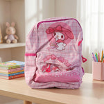 Kids backpack in real-life setting with My Melody design