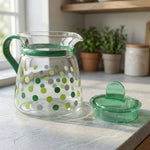 Close-up of glass tea pot ready for serving tea