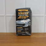 Comparison of car surface before and after using scratch removal wax