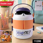 Durable plastic cartoon lunch box with compartments