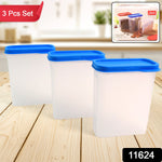 Stacked Apex Glory transparent food storage containers with blue airtight lids