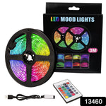 Close-up of the multi-colour RGB LED strip lights showcasing vibrant hues.