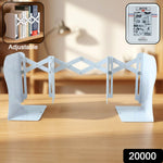 Close-up of iron adjustable book holder on desk