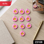 Pack of 10 cheerful flower smiley keychains