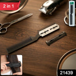 Hair cutting razor comb with stainless steel blade