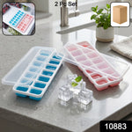 Ice cube tray with 14-grid design and lid for hygienic freezing